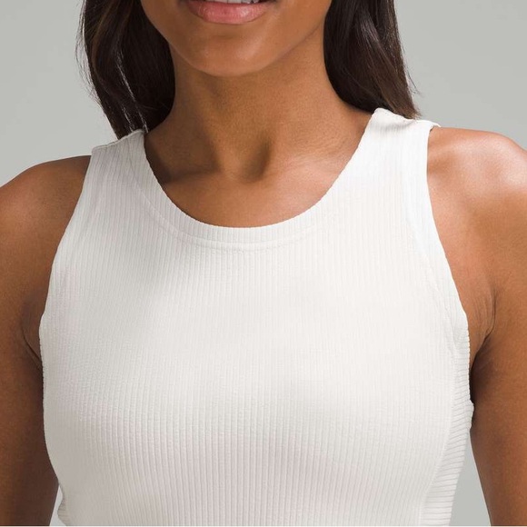 Lululemon Ribbed Softstreme Cropped White Tank Top Size 8 - Picture 2 of 8